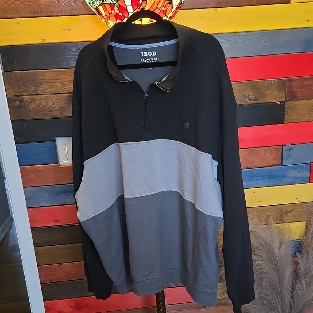 IZOD Men's Black and Gray Pullover Sweater.   🖤  SIZE 4XL